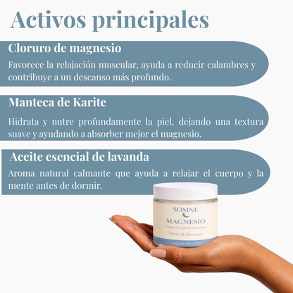Somne Magnesio – Crema Corporal Nocturna con Magnesio | 100g