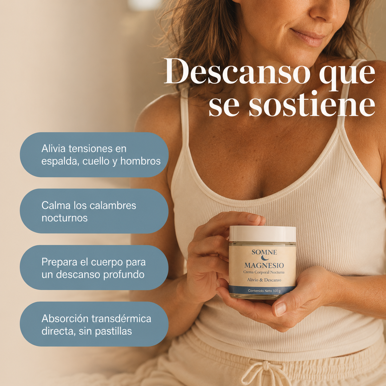 Somne Magnesio — Crema para el Dolor Muscular y Descanso Profundo
